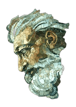 Philosopher mosaic artifact